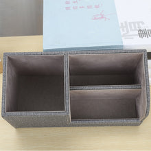 Load image into Gallery viewer, desk organizer linen ash overhead view
