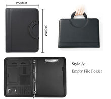 Load image into Gallery viewer, Black Starter Executive Portfolio Leather File Organizer
